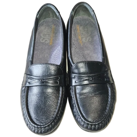 SAS Black Leather Classic Loafers Tripad Comfort Size 7 - Picture 6 of 12